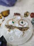 Moth earrings gold