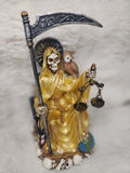 Sante muerte gold cloak statue