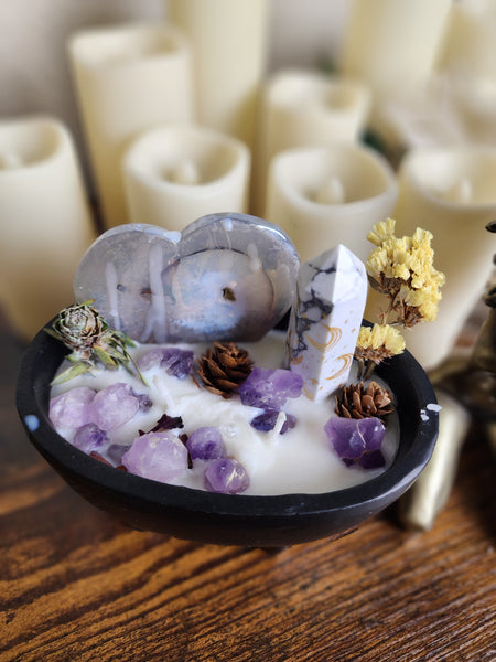 Aura howlite candle