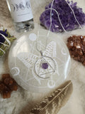 Silver Amethyst Triangle Necklace