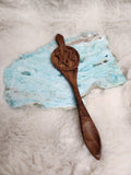 Carved wooden goddess spoon