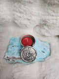 Moon & pentacle  teacup candle holder