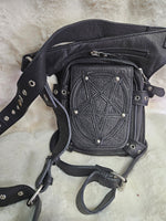 Pentacle black leather satchel