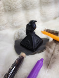 Obsidian raven pyramid