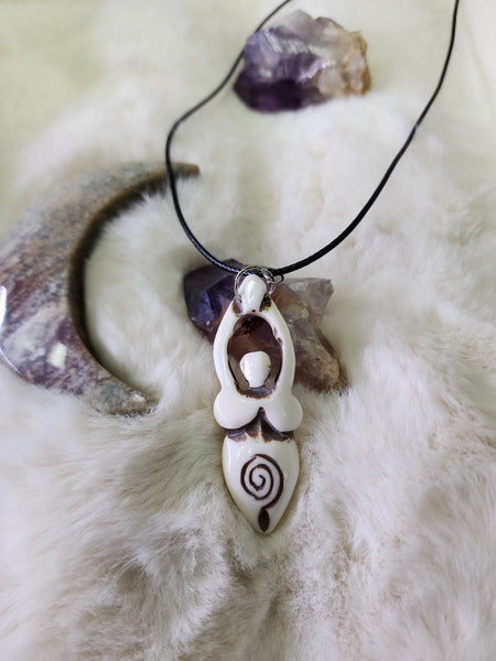 Spiral womb Goddess necklace
