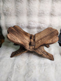 Earth goddess carved wooden book stand