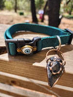 Guardian’s Gaze Obsidian Arrowhead Dog Collar