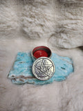 Moon & pentacle  teacup candle holder
