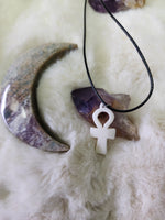Bone ankh necklace