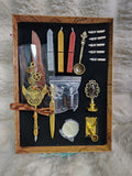 Quill feather and wax seal set