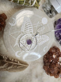 Silver Amethyst Triangle Necklace