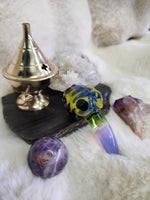 Raven's Fire Glass Necklace