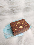 Small moon, sun, & stars wooden chest