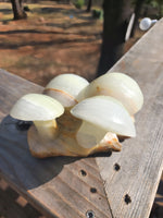 Green onyx mushroom carving