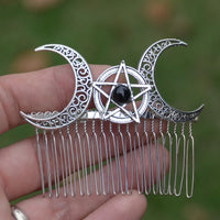 Moon goddess pentagram hair claw