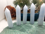 Blue Celestite Tower Point l Blue Celestite Obelisk l 4" Polished Crystal Tower l AAA Quality