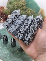 Snowflake Obsidian Tower Point l Snowflake Obsidian Obelisk l  Polished Crystal Tower l AAA Quality