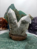 Large White Mica Double Point Tower With Tourmaline l 2.5 lb (1150g) l Very rare l AAA Quality