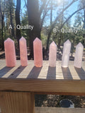 Pick Your Grade Rose Quartz Tower l Rose Quartz Tower Point l Crystal Quartz Obelisk l  Polished Crystal Tower